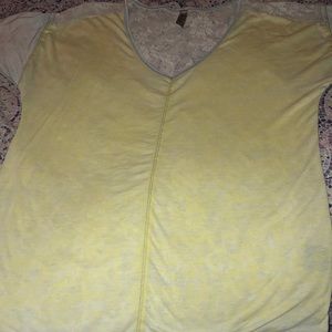 Yellow ways back top with gray sleeves